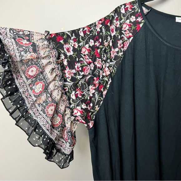 Chic Soul boho mixed media flowy sleeves long lined tunic top plus size 3X - Picture 10 of 11